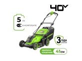 Газонокосилка аккумуляторная Greenworks GD40LM411, 40V, бесщеточная, 41 см, c 1хАКБ 5Ач и ЗУ