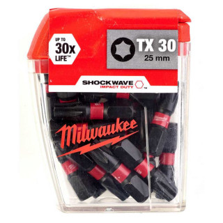 Биты для шуруповерта Milwaukee Shockwave Impact Duty TX30 х 25 мм (25шт)