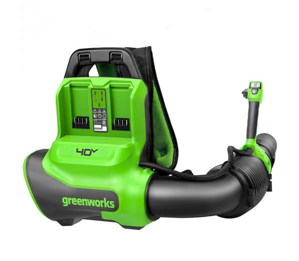 Воздуходув ранцевый аккумуляторный GREENWORKS 40V GD40BPG2 с АКБ 4 Ач и ЗУ