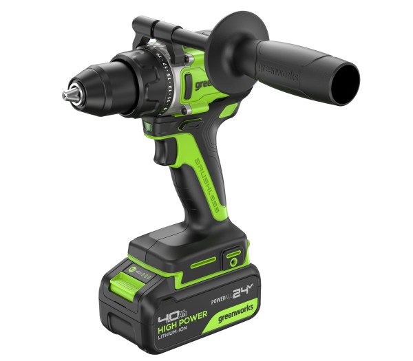 Дрель-шуруповерт аккумуляторная GREENWORKS GD24DD90 24V, с 1 АКБ 5Ач и ЗУ