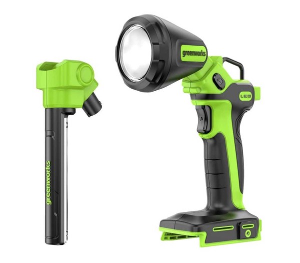 Рабочий аккумуляторный LED-фонарь 2-в-1 со сменными плафонами (650 Лм) GREENWORKS 24V G24UL, без АКБ и ЗУ