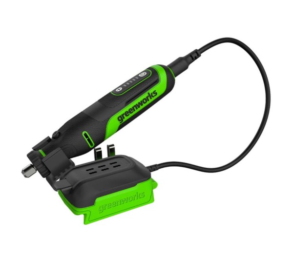 Гравер аккумуляторный Greenworks G24RT 24V, с 1 АКБ 2Ач и ЗУ