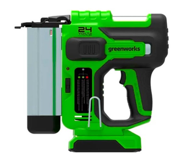 Гвоздезабиватель аккумуляторный GREENWORKS GD24BN 24V, с 1 АКБ 2Ач и ЗУ