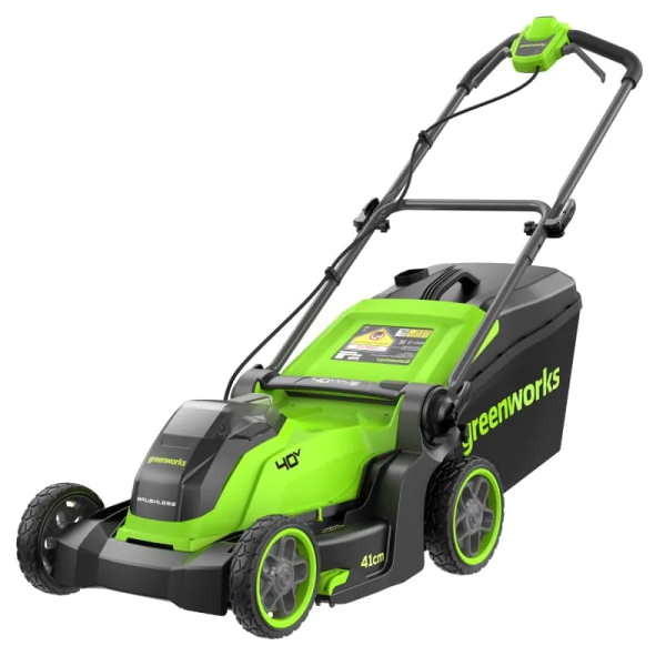 Газонокосилка аккумуляторная Greenworks GD40LM411, 40V, бесщеточная, 41 см, c 1хАКБ 5Ач и ЗУ