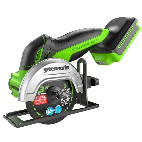 Угловая мини-шлифмашина аккумуляторная Greenworks GD24UCS 24V, с 1 АКБ 2Ач и ЗУ